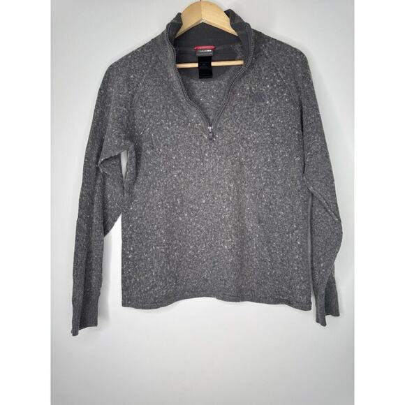 The North Face Pullover Grey Womens SMALL 1/4 Zip Merino Wool Blend Sweater Top - Picture 1 of 8